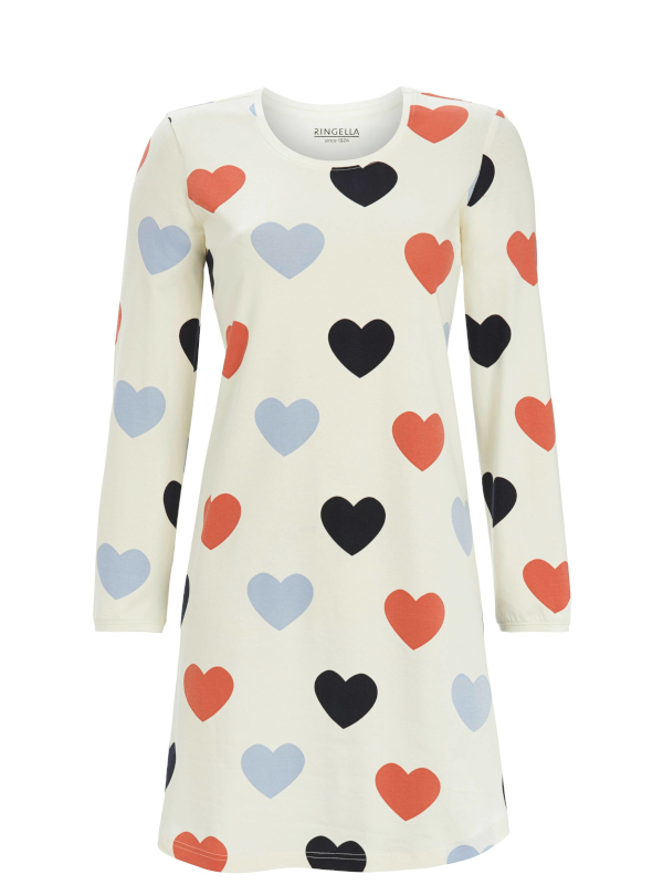 Damen Sleepshirt mit Herzen 100% Baumwolle 5511040
