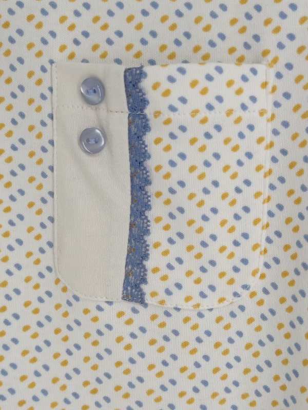 wärmerer Schlafanzug in 100% Baumwolle natur-blau EGATEX