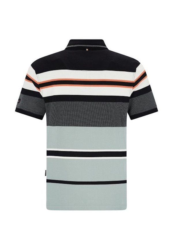 Herren Piqué Poloshirt STAY Fresh schwarz terra Streifen hajo 27724