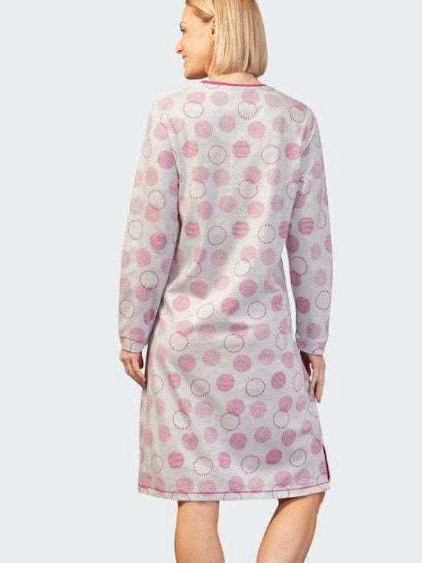 Sleepshirt 100% Baumwolle fuchsia grau hajo 46071