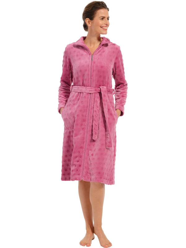 Flauschiger Mantel mit Reißverschluss NAOMI dark pink pastunette