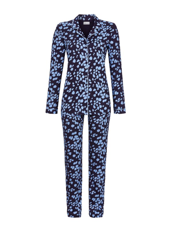 Damen Pyjama Blue Animalprint RINGELLA