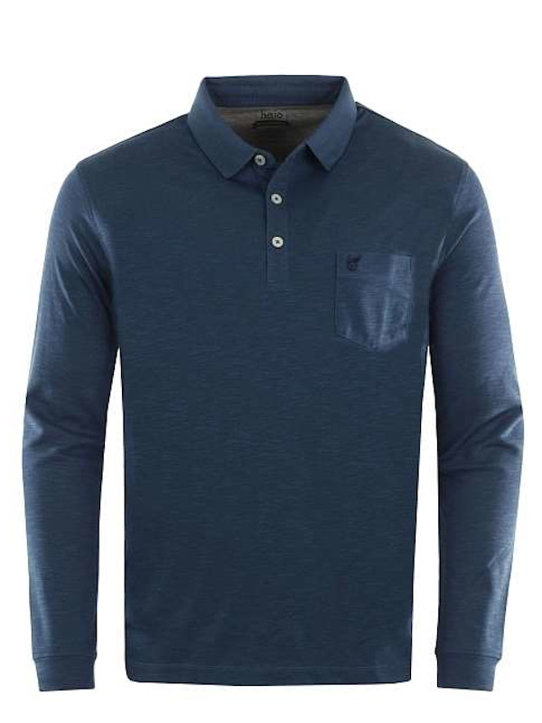 Longsleeve Herren Poloshirt marineblau hajo 20090-609