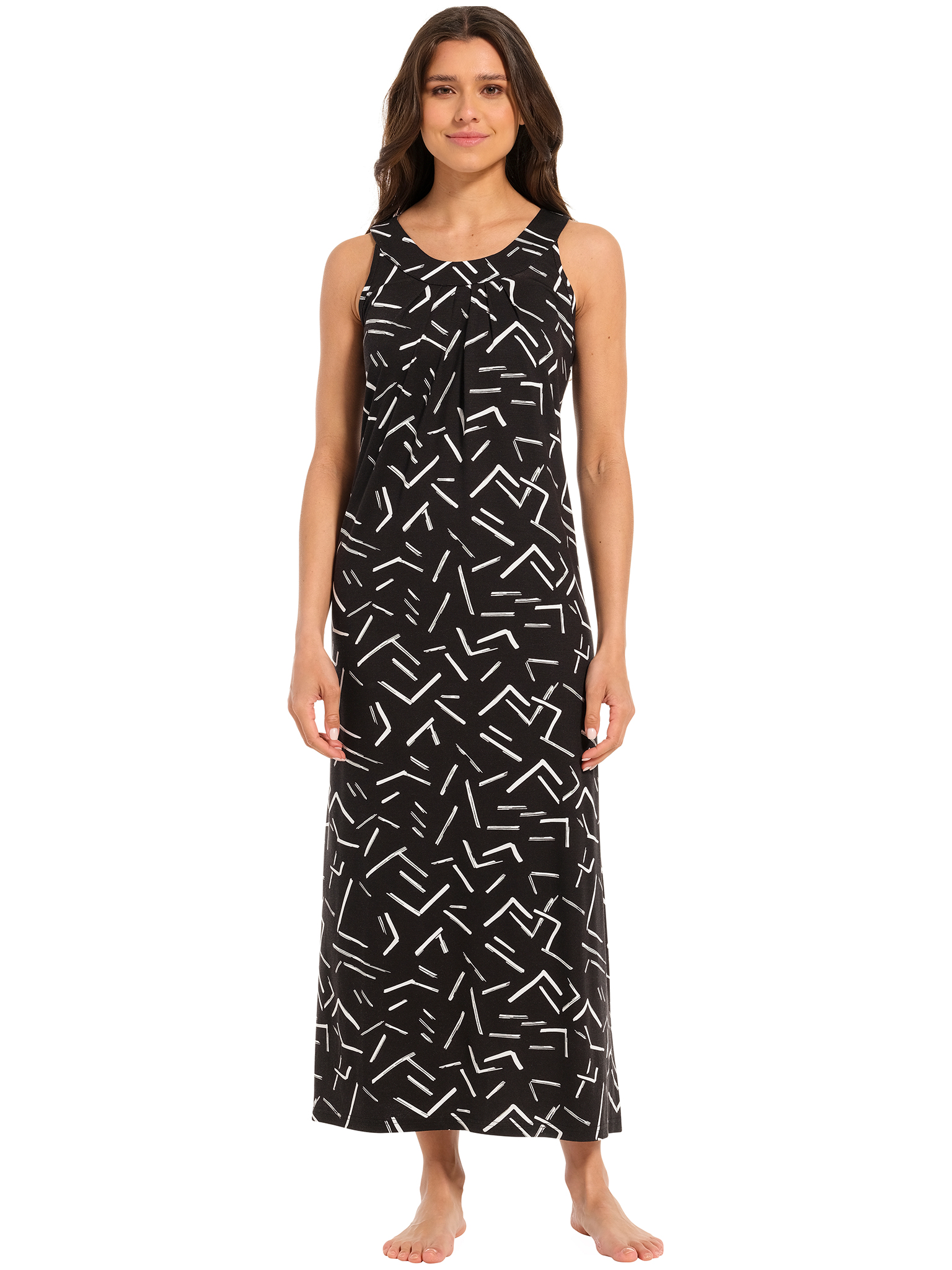 langes Kleid 125 cm black white pastunette