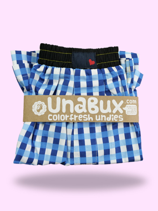 unabux Boxershorts CARRE BLEU B-1001-117