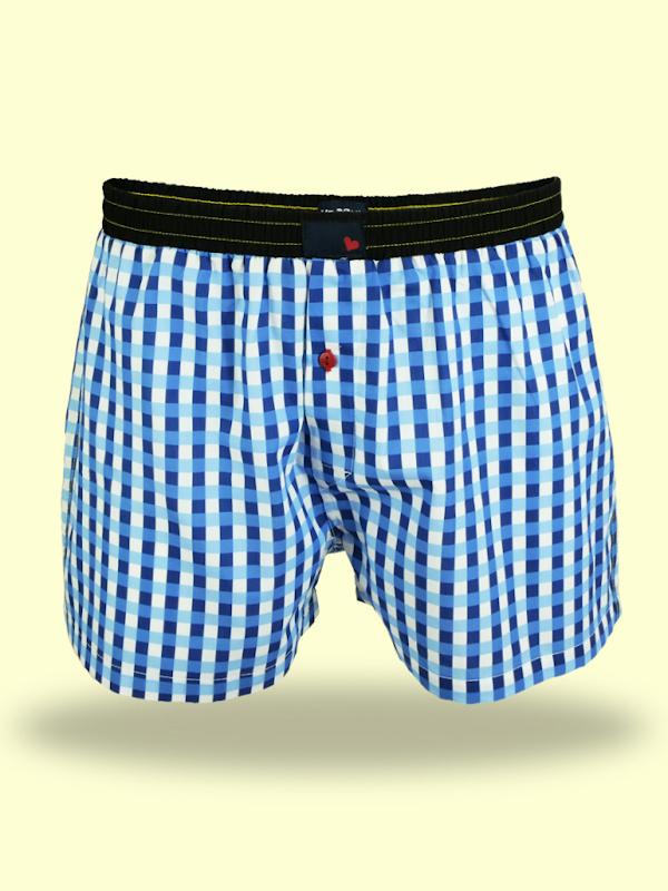 unabux Boxershorts CARRE BLEU B-1001-117