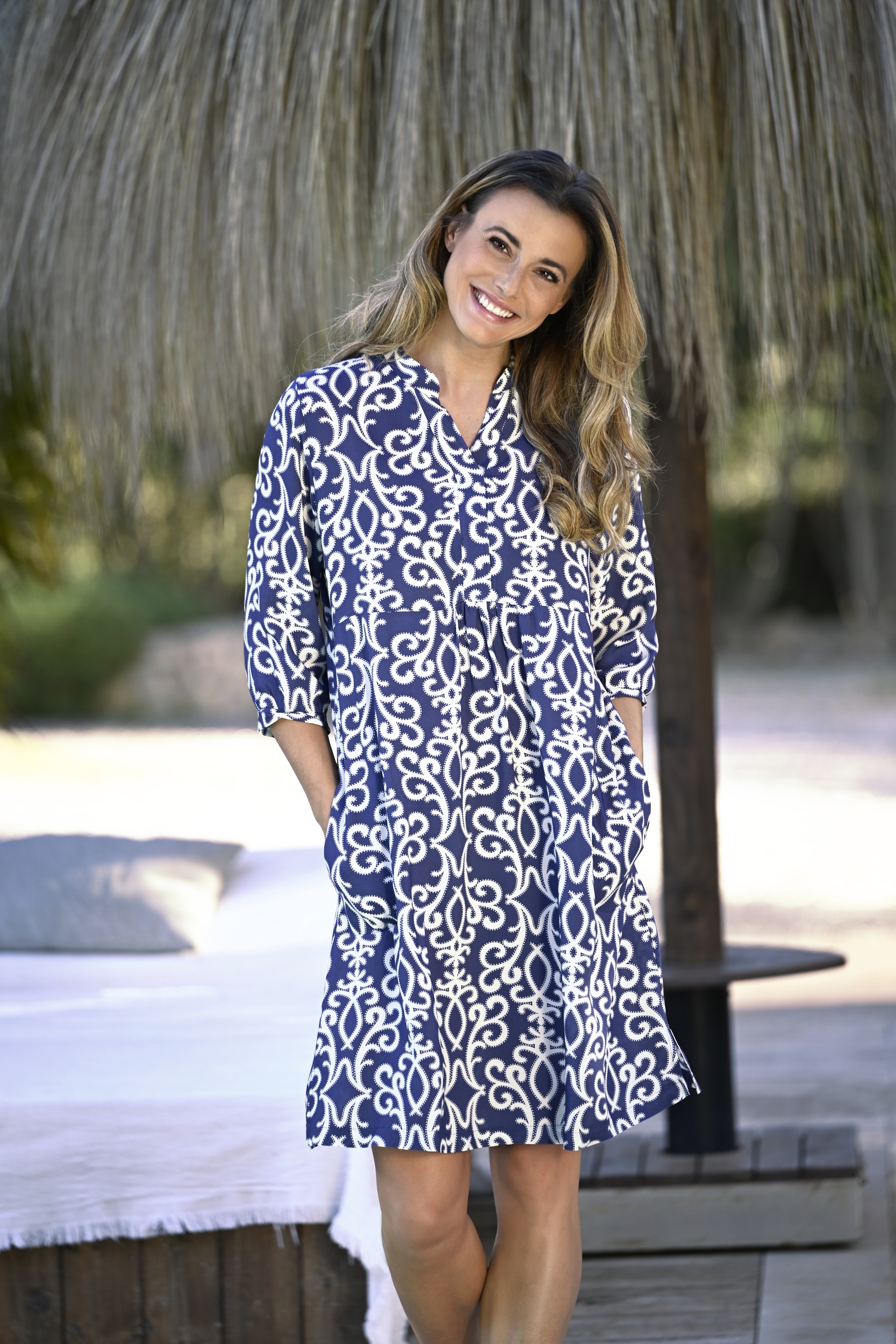 Tunika in Viskose Web oriental blau RINGELLA 5226001