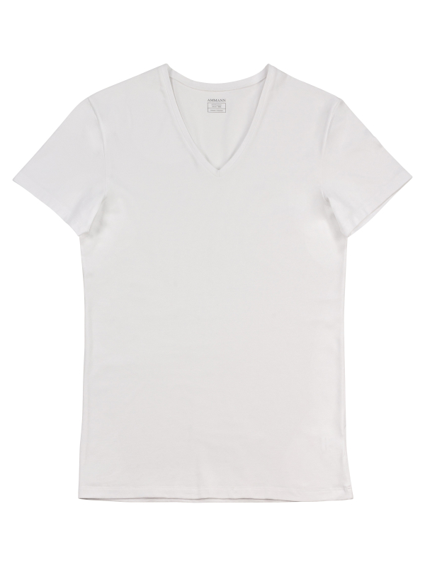 V-Shirt 1/2 Arm weiß Bio Baumwolle AMMANN