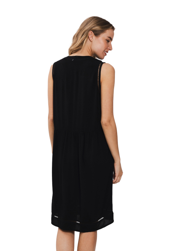Sommerkleid schwarz mit Lochstickerei Viskose pastunette 311251-354-1 Sommerkleid schwarz mit Lochstickerei Viskose pastunette 311251-354-1