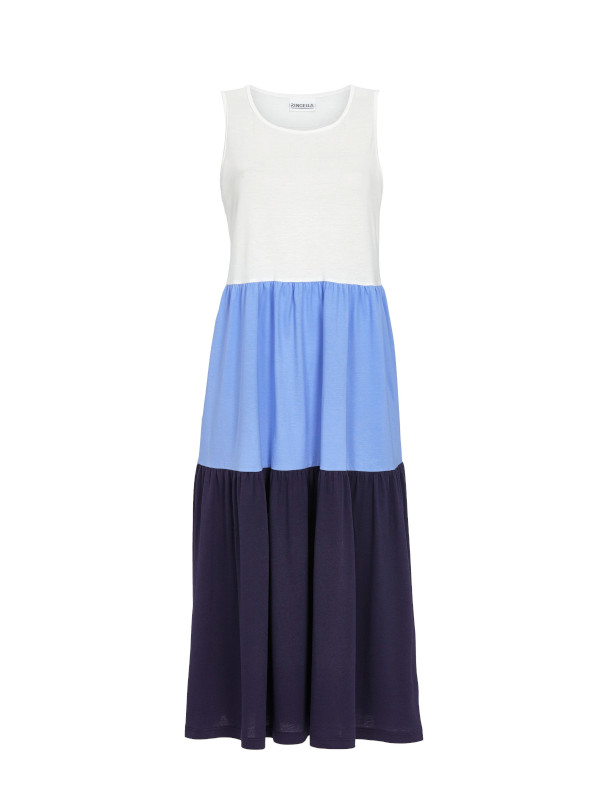 Langes Strandkleid Blau Colour Blocking Ringella 5221107 Langes Strandkleid Blau Colour Blocking Ringella 5221107