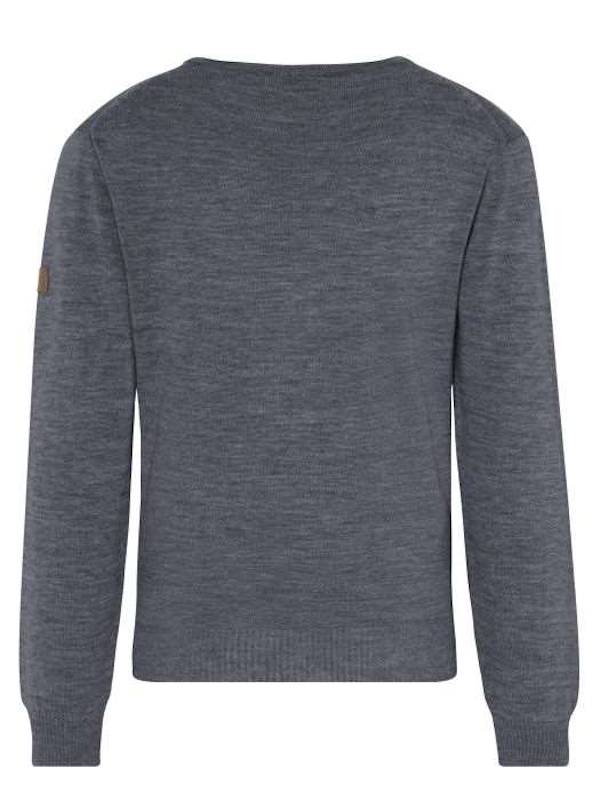 Herren V-Pullover Merinowolle/Baumwolle anthrazit hajo