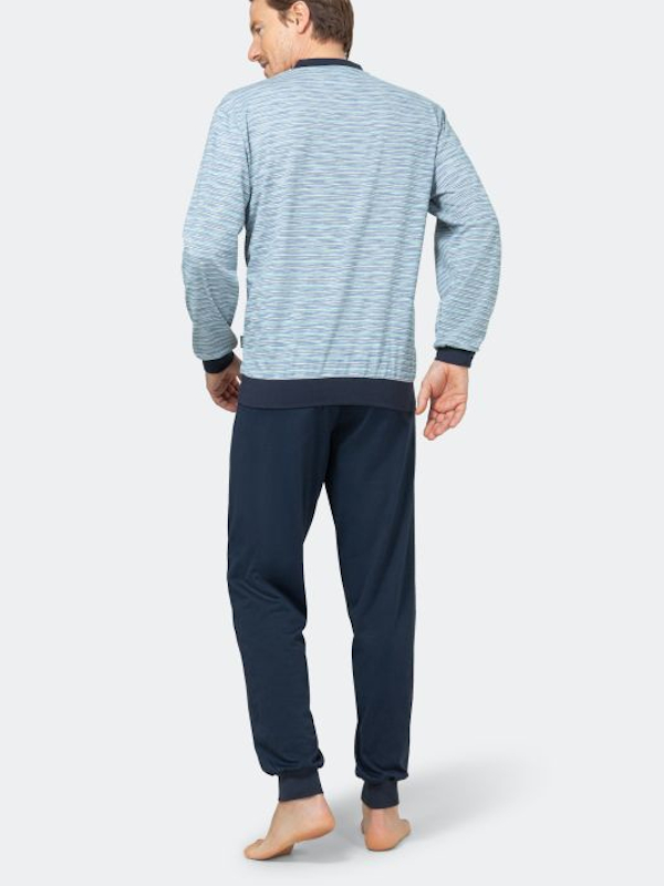 Herren Schlafanzug Klima Komfort jeans marine hajo