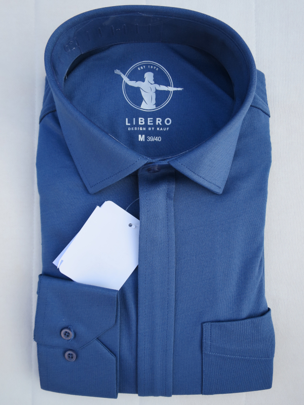 LIBERO DOPPIO Jerseyhemd Reißverschluss kobaltblau