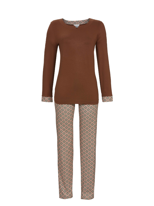 Damen Schlafanzug Baumwolle / Modal Kastanie 5511209 RINGELLA