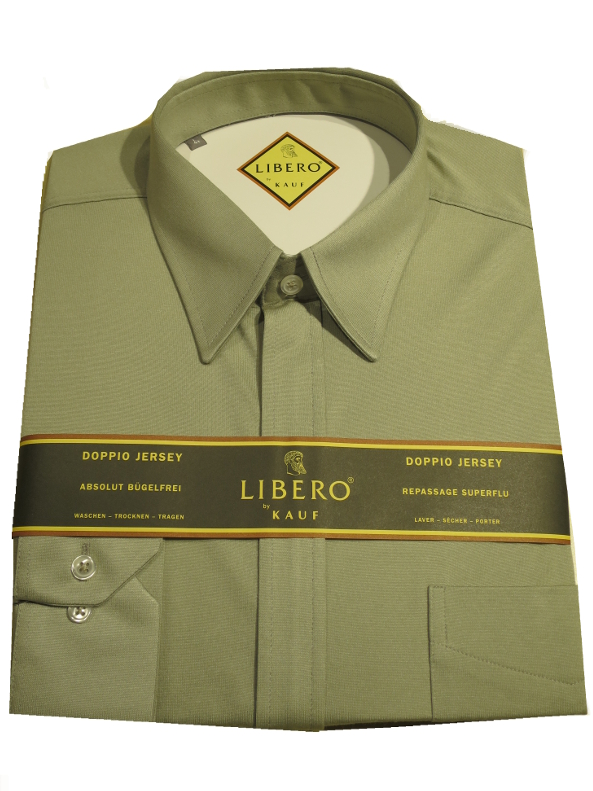 LIBERO DOPPIO Jerseyhemd Reißverschluss oliv