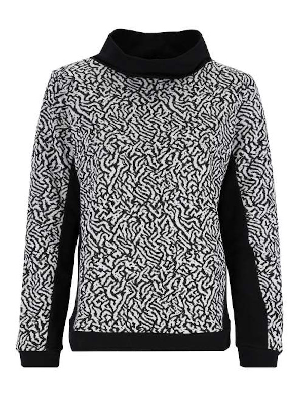 Damen Jacquard Sweatpulli schwarz natur hajo