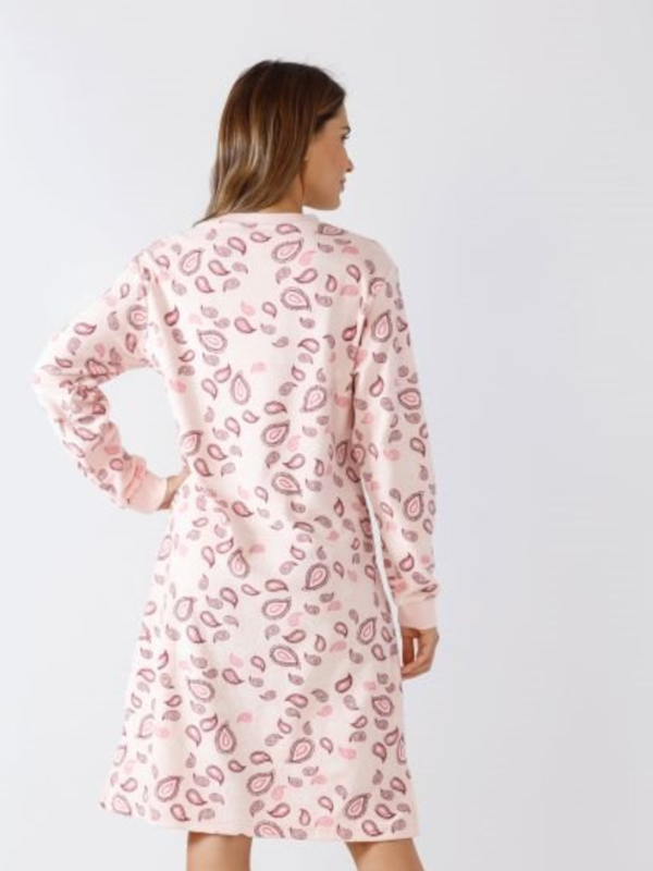 Damen Frottee Nachthemd rosé Paisley 46355