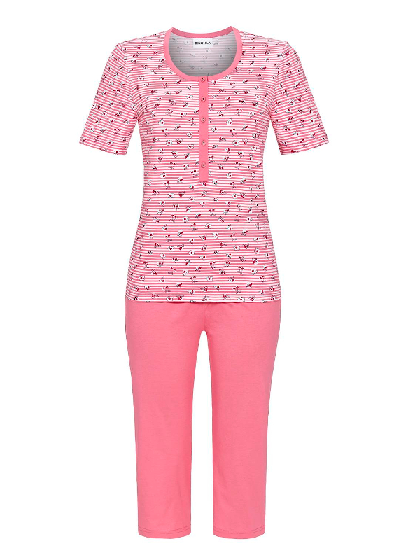 Kurzarm Schlafanzug mit Caprihose flamingo RINGELLA