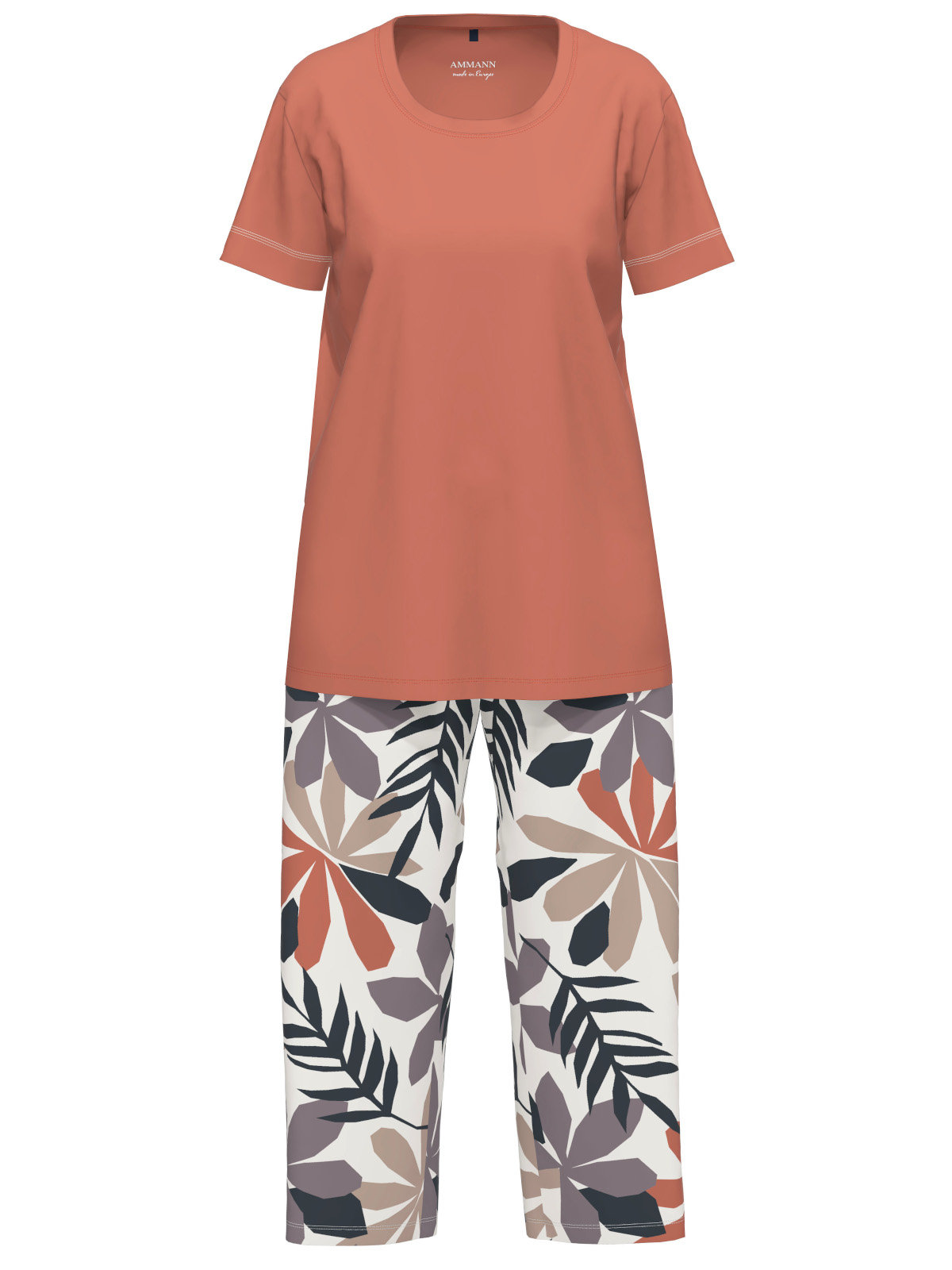 Schlafanzug Baumwolle Modal orange bunt AMMANN