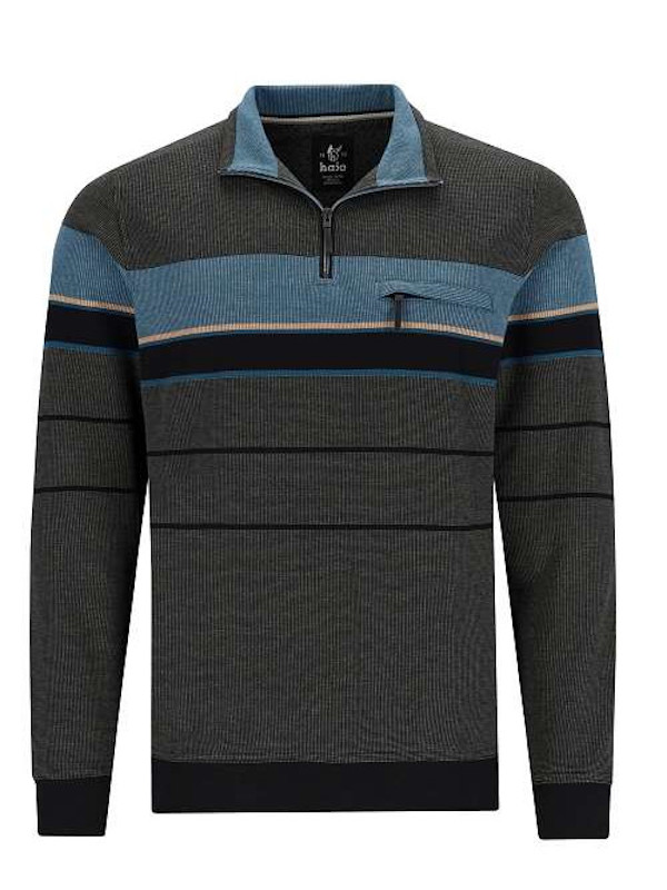 Herren Troyer Pulli taupe schwarz hajo 27640-100