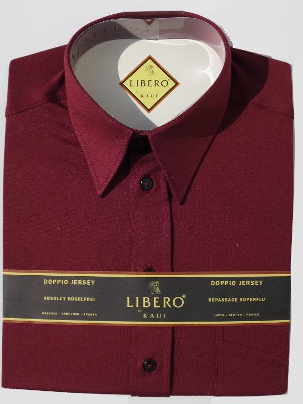 Libero Classic Jerseyhemd bordeauxrot
