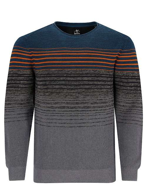 Herren Strickpullover in Baumwolle petrol terra hajo 27672-612