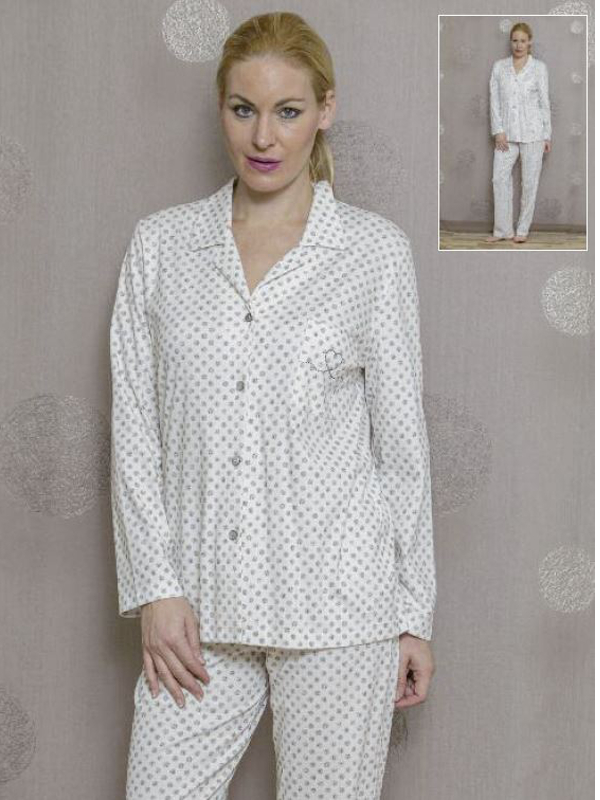 feiner Pyjama in Baumwolle/Modal Punkte HUTSCHREUTHER