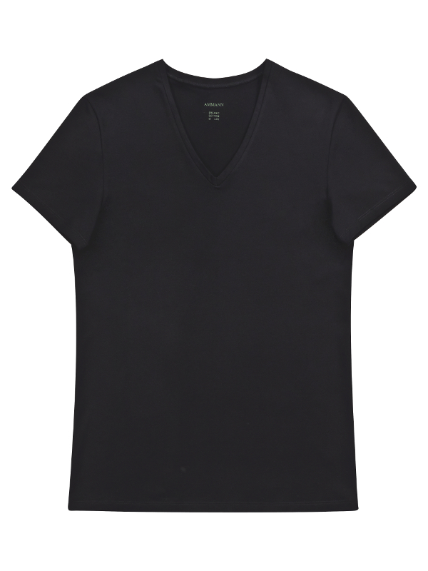 V-Shirt Bio Baumwolle schwarz AMMANN