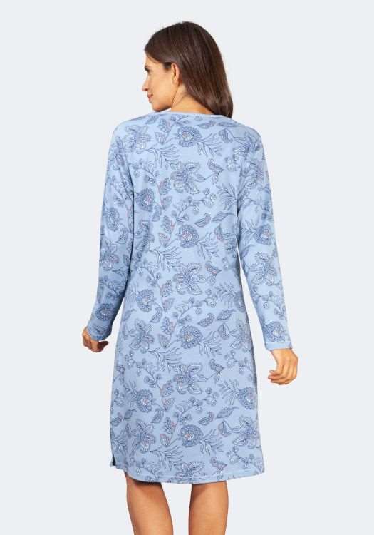 Damen Nachthemd hajo blau paisley 100% Baumwolle