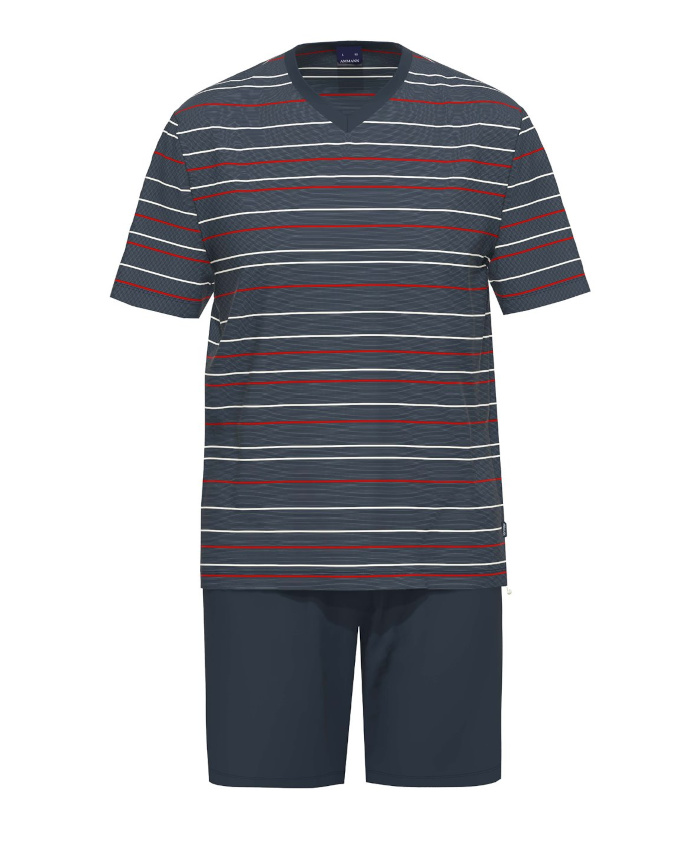 Herren Shorty dunkelblau Streifen 7935 Bio Baumwolle AMMANN