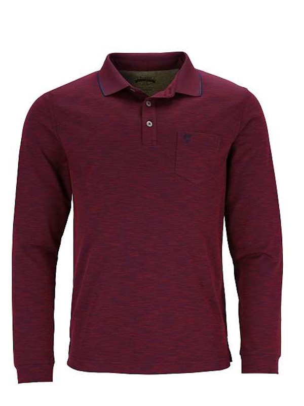 Longsleeve Herren Poloshirt bordeaux hajo 20090-302