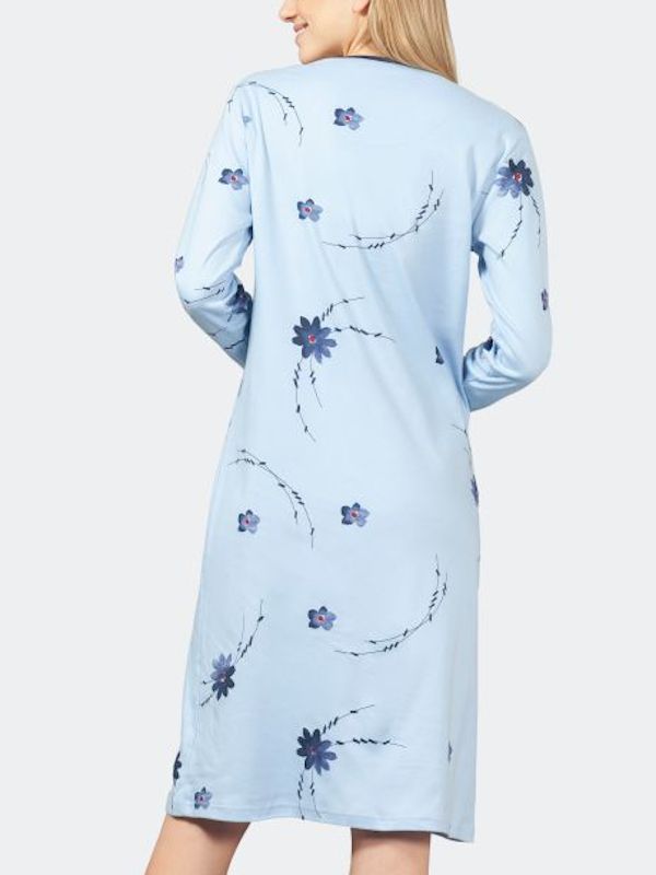 Damen Nachthemd mit Bündchen hochgeschlossen hajo
